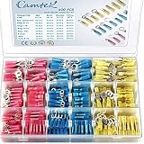 600 PCS Heat Shrink Wire Connectors Terminals, Camtek Waterproof Butt Connectors Electrical Insulated Crimp Terminals Marine Automotive Wire Connectors