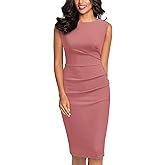 Miusol Women's Retro Ruffle Style Slim Work Pencil Dress