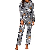 Lutto Womens Pajama Sets Soft Long Sleeve and Long Pant Cute Pajamas for Women Loungewear Set
