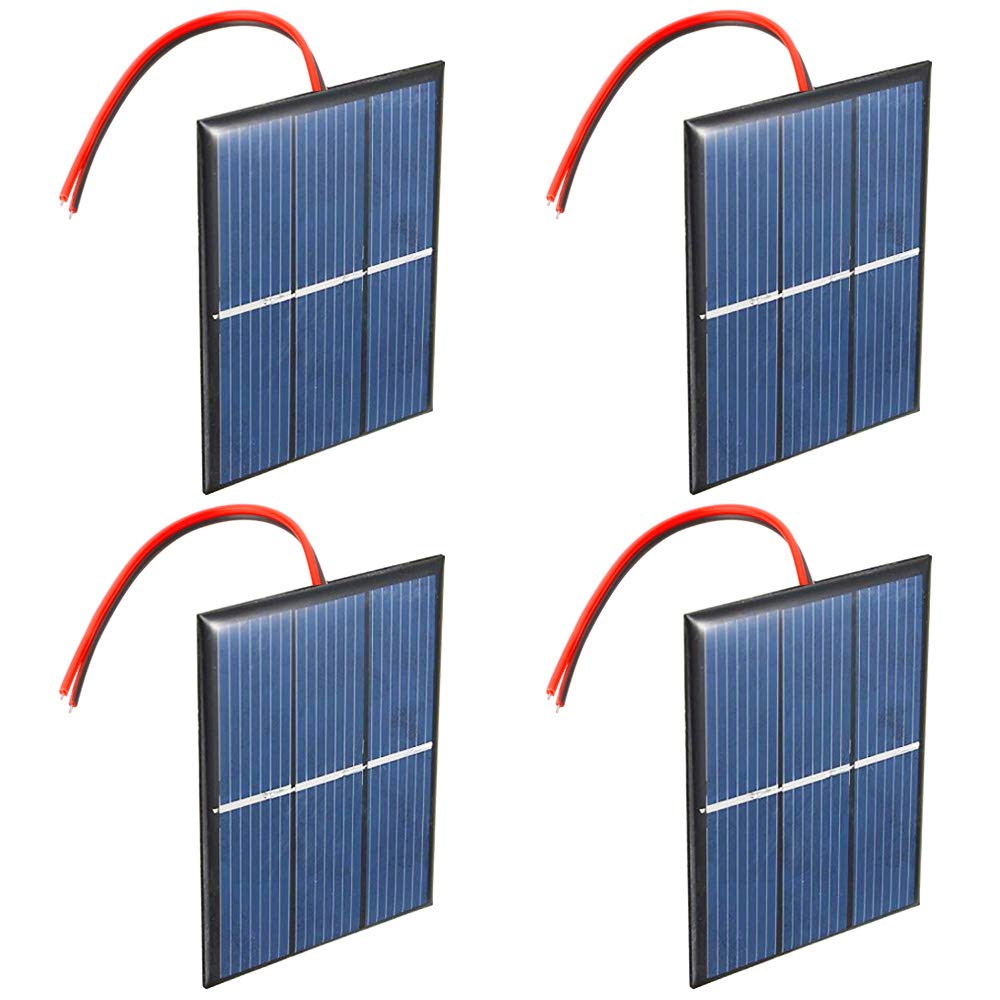 GTIWUNG Set of 4 Pieces 1.5V 0.65W 60X80mm Micro Mini Solar Panel Cells for Solar Power Energy, DIY Home, Science Projects - Toys