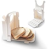 KitchenThinker Bread Slicer for Homemade Bread, Plastic Bread Slicer Machine and Compact Bread Slicing Guide 4 Sizes Bread Lo
