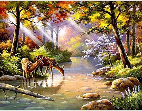 New Full Diamond 5D DIY Diamond Painting "Landscape Deer" Embroidery Cross Stitch Rhinestone Mosaic Painting Decor Gift