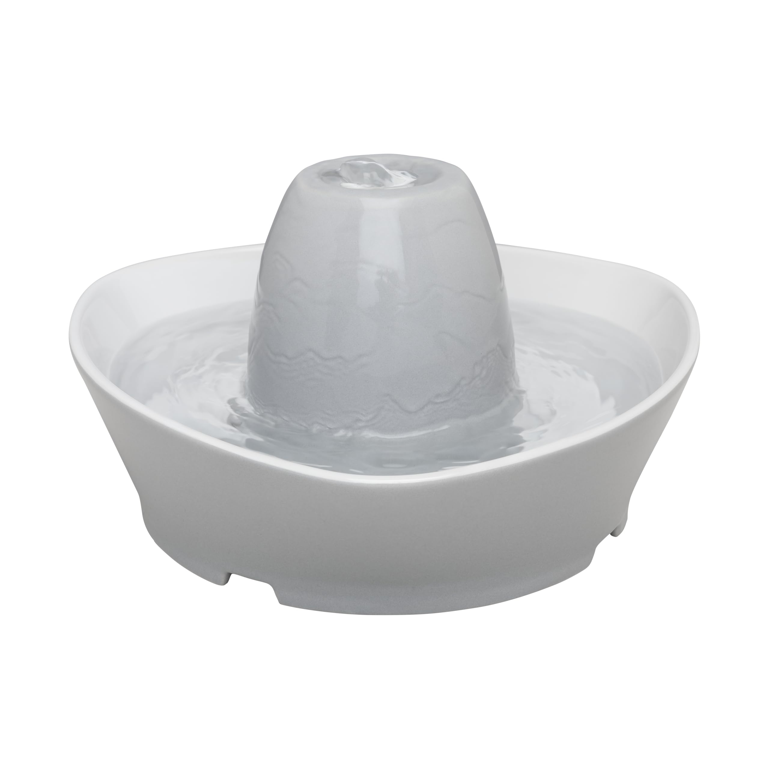 PetSafe Streamside Ceramic Pet Fountain, 1.8-litre water capacity, whisper-quiet design, filtered water, encourages pets to drink more, Off-White