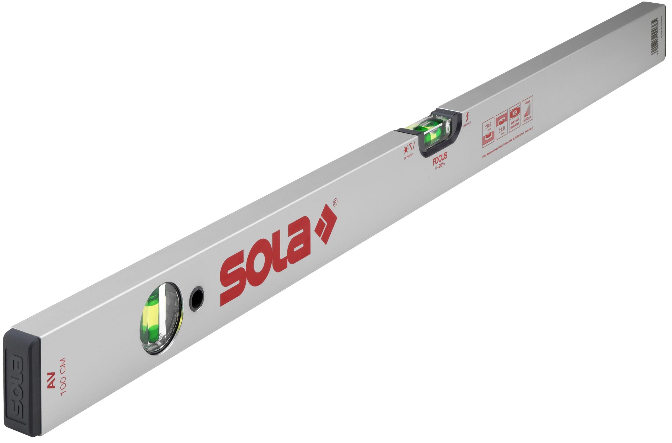 Sola 1111301 "AV 100" Spirit Level, Grey, 100 cm