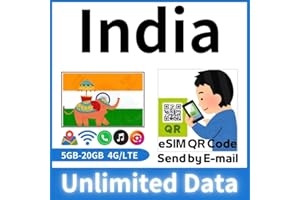 GerRit India Travel eSim | 5/7/10/15/30 Days | 5GB/10GB/20GB | QR Code Activate (10 Days - 20 GB)