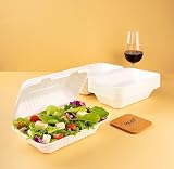 FOOGO Green 9x6 Inch Clamshell Takeaway Boxes 32oz Sugarcane Pulp view 2