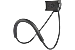 geyitafum Cell Phone Stand Hanging on Neck Upgraded, Hands-Free Mobile Phone Holder Clip on Bed/Table 360° Rotation iPhone Tablet Mount Bracket, 27.6''/70 cm Length for 4.7''-6.7'' Screen