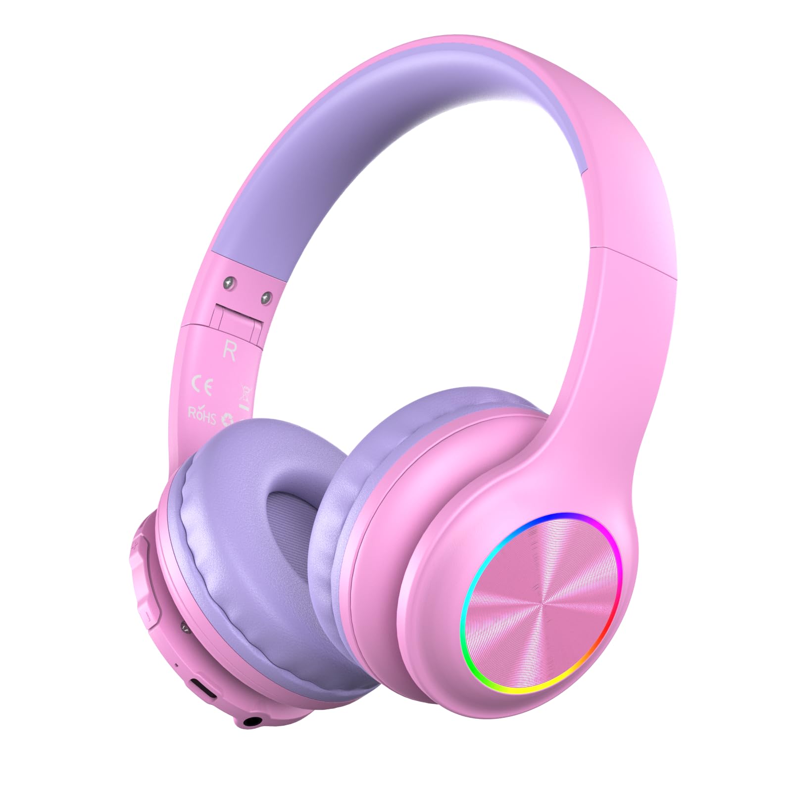 Candy Bila Kids Bluetooth 6.0 Headphones, LED Light, 85Hours Playtime