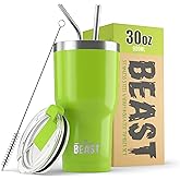 Beast 30 oz Tumbler Stainless Steel Vacuum Insulated Coffee Ice Cup Double Wall Travel Flask (Lemongrass Green)