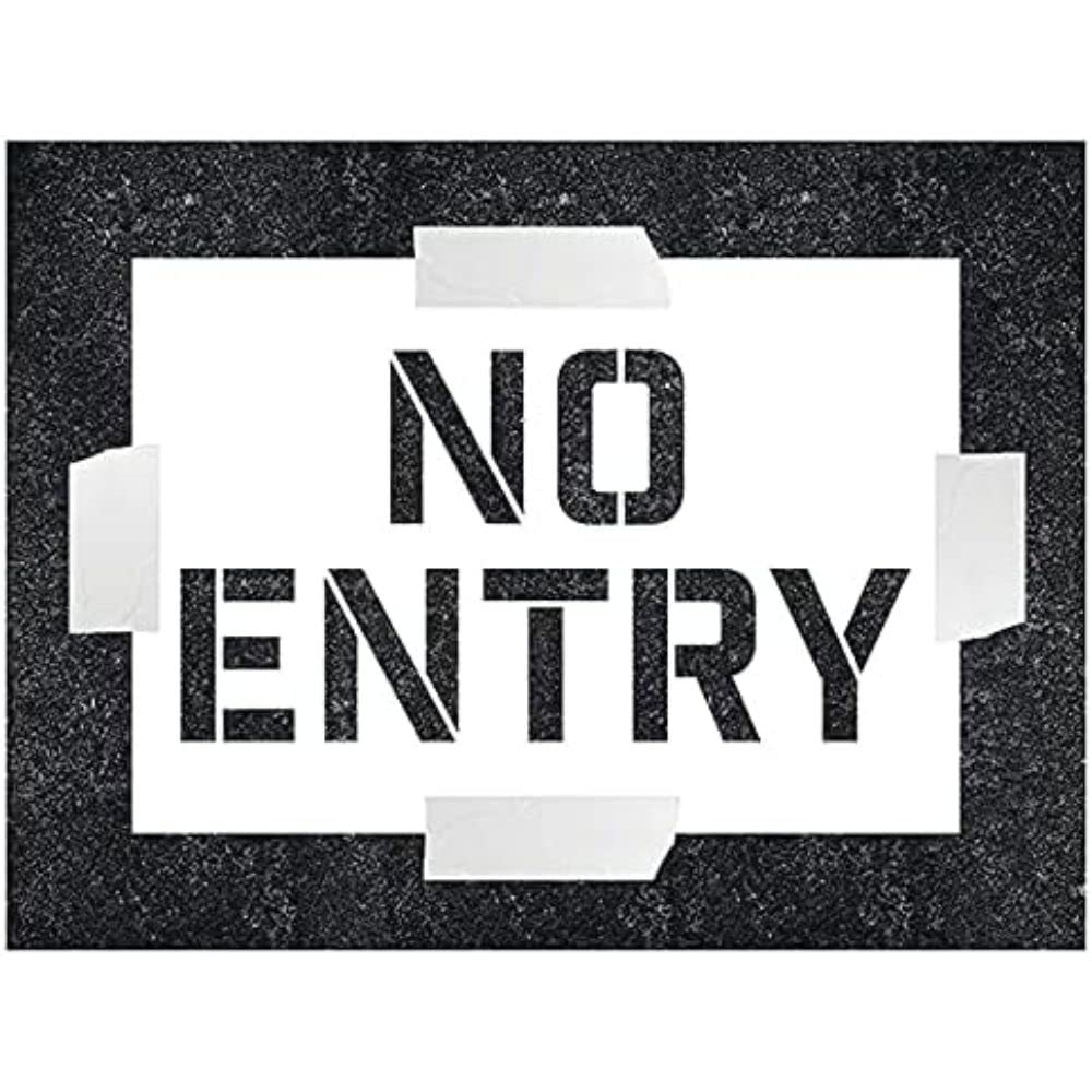 V Safety No Entry Stencil - 600 x 400 mm - 1.1 mm Polypropylene Safety Sign