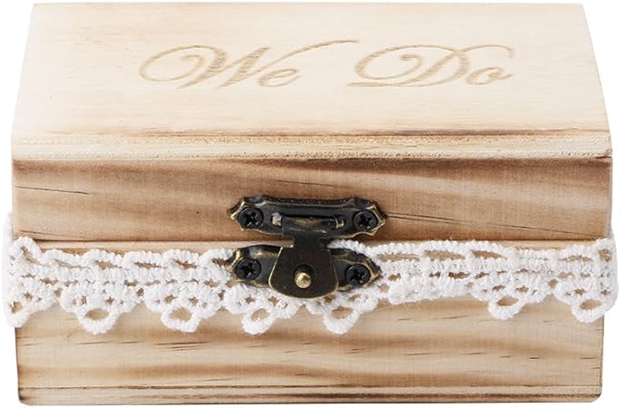 Youlin - Caja para anillos de madera, 10 x 6 x 5 cm, para anillos de boda: Amazon.es: Hogar