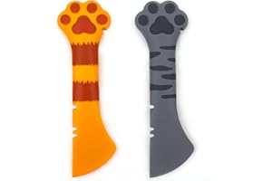 Joyinjojo 2 Pack Dog Cat Food Spoon, Cute Paw Silicone Pet Can Opener Spatula Scoop Mixing Spoons for Wet Canned Food