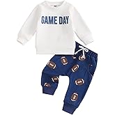 Karesoull Infant Baby Boy Outfits Football Print Sweatshirt Top with Elastic Pant 2Pcs Toddler Fall Winter Clothes Set