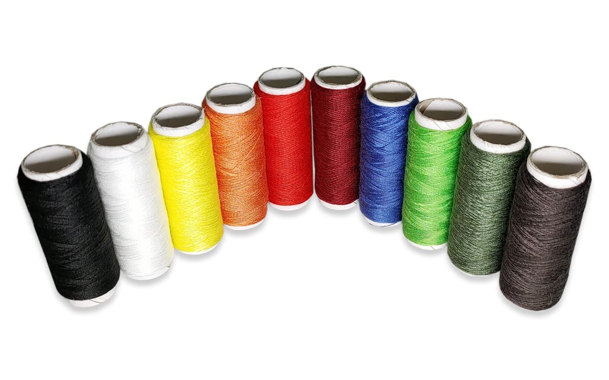 Sewing Threads 10 Spools 100% Polyester Colorful Spolette Kit for Machine Sewing and Hand Sewing Quilting