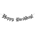 Gothic Letter Happy Birthday Banner - Old English Birthday Banner - Funeral Birthday Banner for 20th 30th 40th Birthday (Happy Birthday)