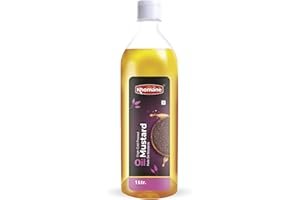 Khomane 100% Virgin Cold Pressed Mustard Oil, No Preservatives with Minimal Processing - 1 Liters (Pack of 1)