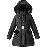 Girl Winter Dress Coats Hooded Fleece Jacket Warm Outwear Waterproof Heavy Parka