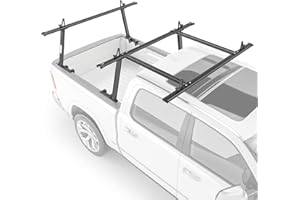 AA-Racks Model APX25-E Aluminum Pickup Truck Ladder Rack w/Cantilever Extension - Sandy Black (2 Packages)