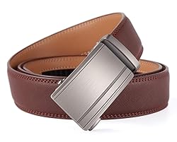 guvoosm Ratchet Belts for Men Leather Dress Suit