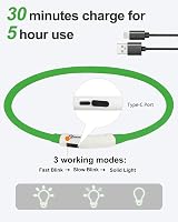 Joytale Light Up Dog Collar Green LED Rechargeable Type-C 70cm view 4