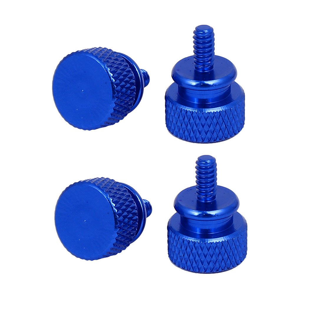 Sourcingmap Computer PC Case 6#-32 Fully Threaded Knurled Thumb Screws Royal Blue 4pcs