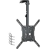 Ceiling TV-Mount Flip Down Folding - 23-55'' Manual Drop Down TV Mount, Fits Flat and Pitched Roof, Height Adjustable, Swivel