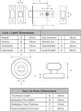 Hunta Bathroom Door Thumb Turn Deadbolt Kit Polished Chrome 76mm view 6