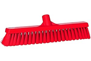 Vikan 31794 Fine Sweep Floor Broom Head, Polypropylene Block, 16-1/2" Polyester Bristle, Red