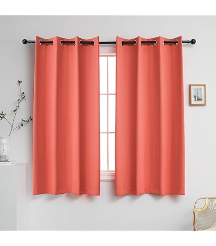 JupVierge Lot de 2 Rideaux Voilages Bleu 132 x 259cm Pompons avec Passe