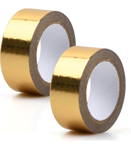 Tolaily AdhéSif en Feuille D'Or, 5 Rouleaux, 10 mm X 275 MèTres, de Film Mylar en Polyester MéTallisé, Ensemble de Rubans Washi DoréS pour Meubles Tolaily AdhéSif en Feuille D'Or, 5 Rouleaux, 10 mm X 275 MèTres, de Film Mylar en Polyester MéTallisé, Ensemble de Rubans Washi DoréS pour Meubles