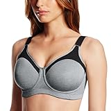 Playtex Play Outgoer Wirefree Bra,Soft Heather Grey/Black,Large
