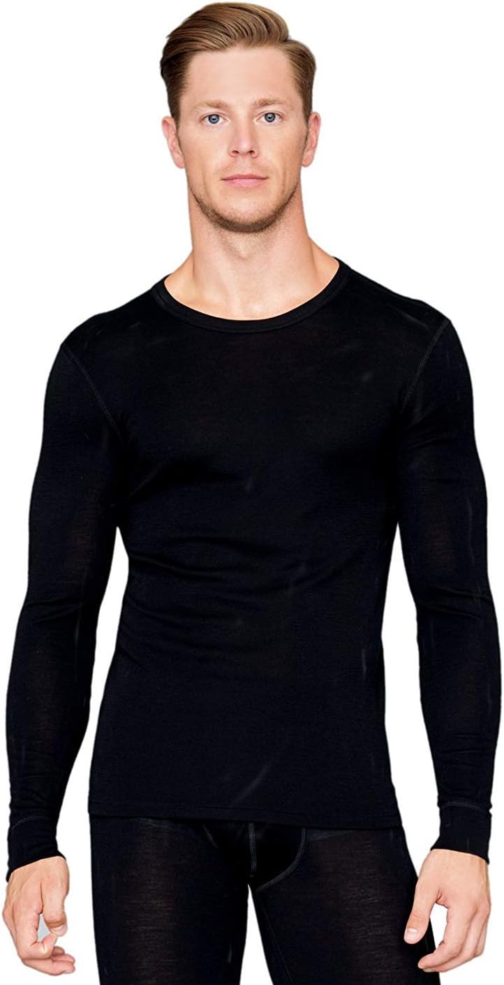 Utenos 100% Merino Wool Base Layer Long Sleeve Mens Shirt Made in EU