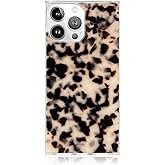 Flaunt Official Square Protective Case - Compatible with iPhone 14 Pro Max - Wireless Charging - Stylish Drop Tested Shockproof Phone Case - (Blonde Tortoise Shell)