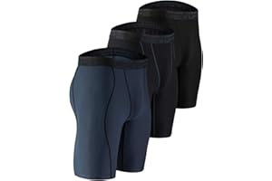 DEVOPS 3 or 5 Pack Compression Shorts Men Spandex Sport Shorts Athletic Workout Running Performance Baselayer Underwear