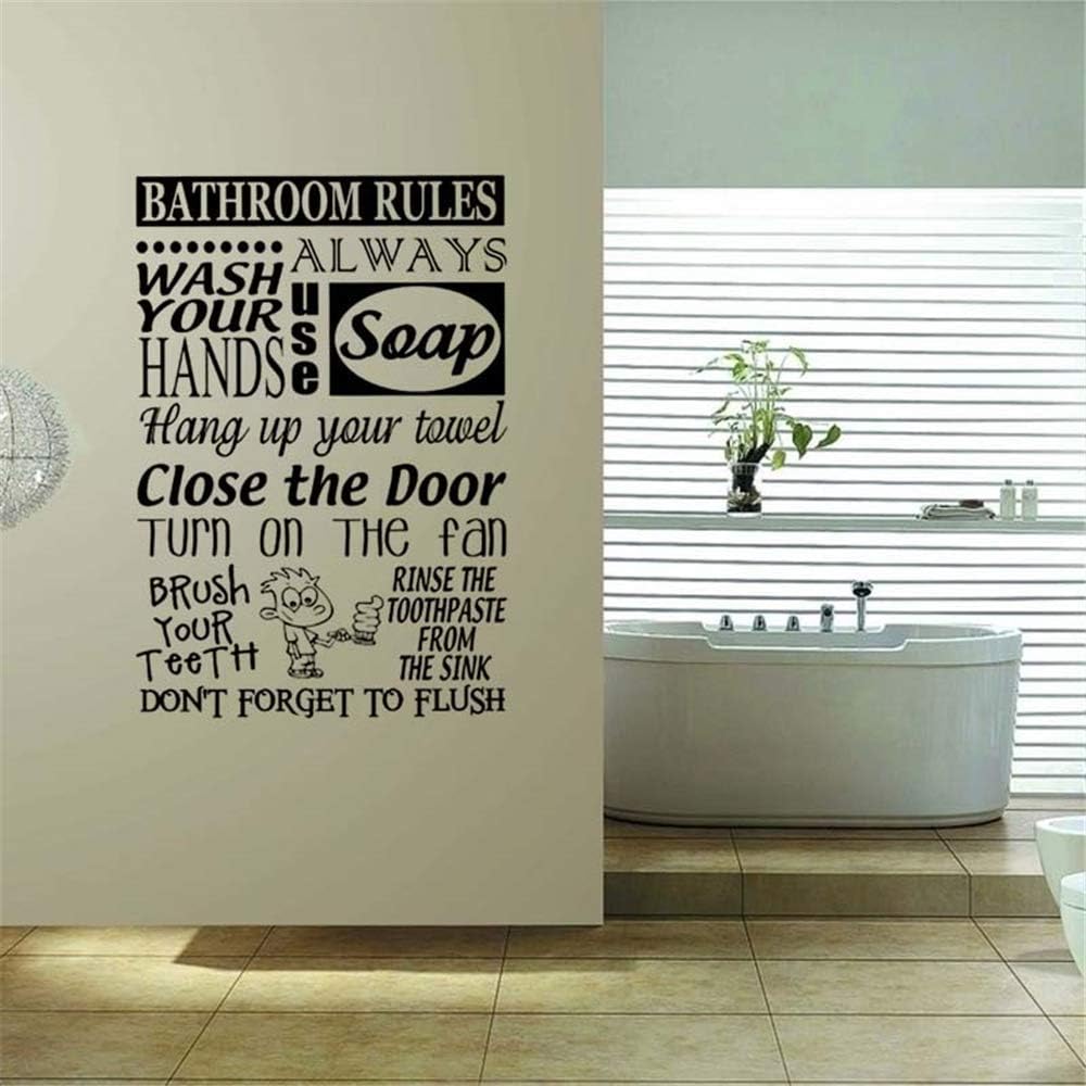 Amazon Com Wall Art Decal Sticker Words Wall Saying Words Removable Mural Hot Art Laundry Room Bathroom Bathtub Home Decor Toilet Decal Stickers Home Kitchen