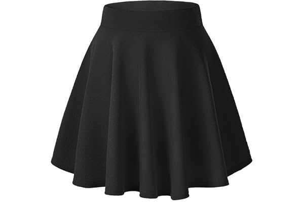 Urban CoCo Women's Basic Versatile Stretchy Flared Casual Mini Skater Skirt