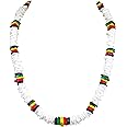 BlueRica Puka Chip & Rasta Coconut Chip Shell Beads Necklace