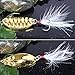 Fishing Lures Gold Metal Jig Lures Crankbait Casting Sinker Swimbaits Fishing Spoons with Treble Hooks and Feathers Bait for Striped Bass Lures Trout Freshwater Saltwater Fishing (Pack of 4)