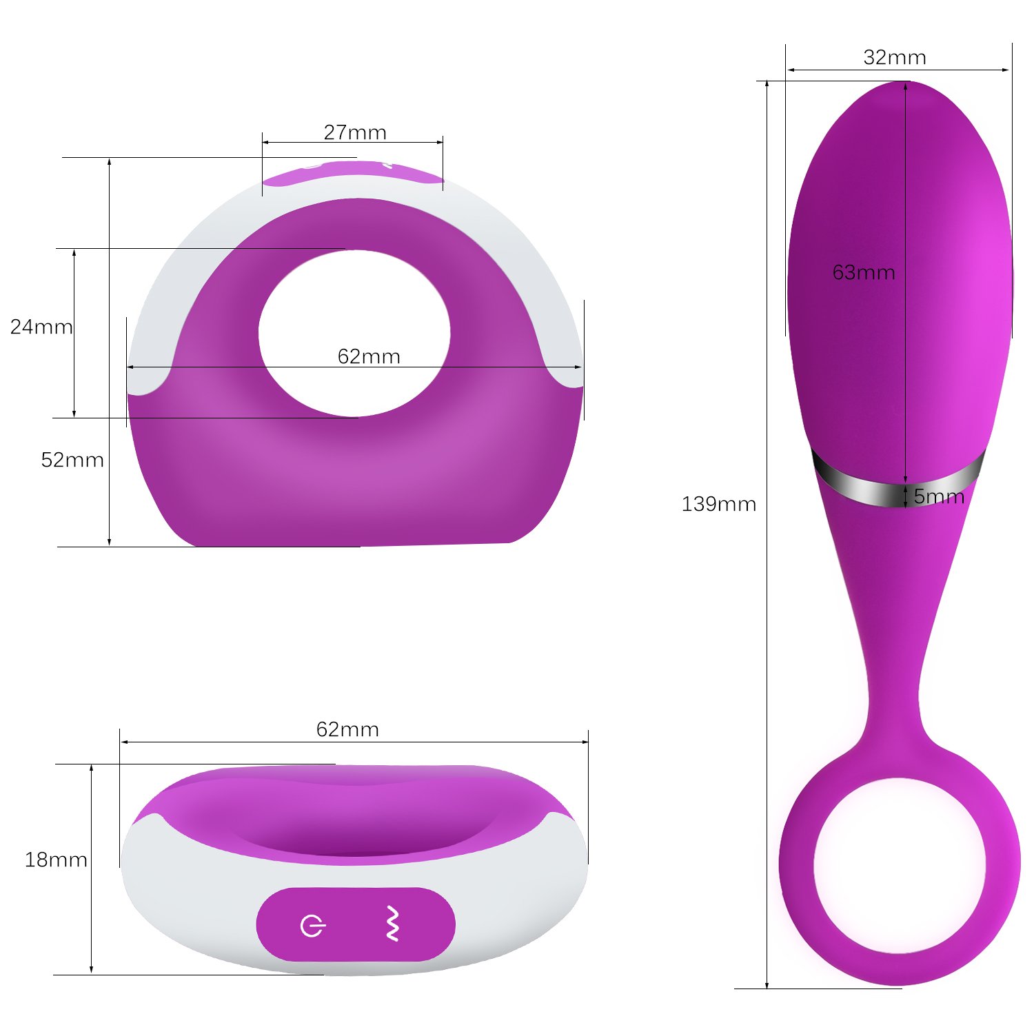 L’aise vie USB 10 function Kegel Exercise Balls Rechargeable Wireless Remote Control Vibrating Heating Bullet Egg LED Light Pleasure Soft Medical Silicone GIGI Dolphin Waterproof Ring-hold Love Ball