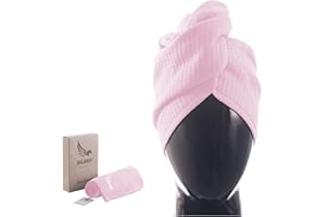 SELARUS 100% Turkish Cotton Hair Towel Wrap for Women,Non Microfiber,400-GSM(Grams per Square Metre),AntiFrizz,Hair Plop Waff