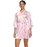 Women's Satin Robes Floral Bridesmaid Robes Short Silk Kimonos Sleepwear