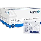 Dynarex 1113 Latex Free Sterile Alcohol Prep Pad, Medium (Box of 200) White