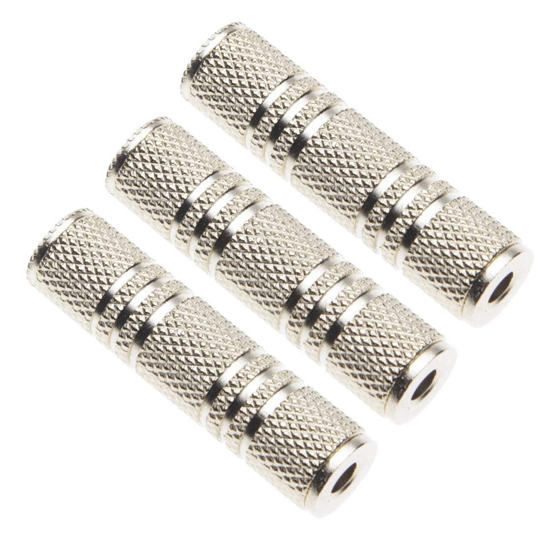 Keple 3.5mm Female to Female Audio Coupler, 1/8 Inch Stereo Jack Adaptor, Metal Connector, Gender Converter, Goplated Headphones Cable Extender (pack of 3)