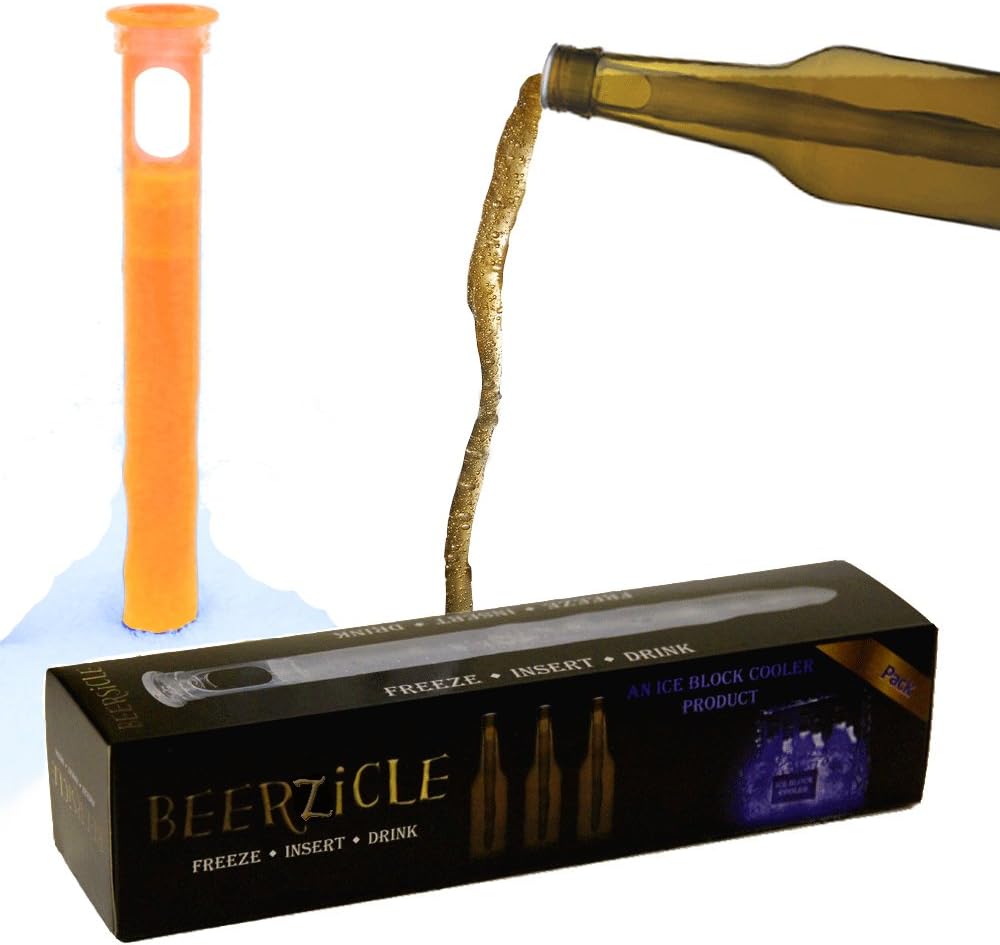 Beerzicle Novelty Gifts for Men & Women - Beer Cooler - 1 Multiple Colors (Orange, Beer Cooler 1 Pack)