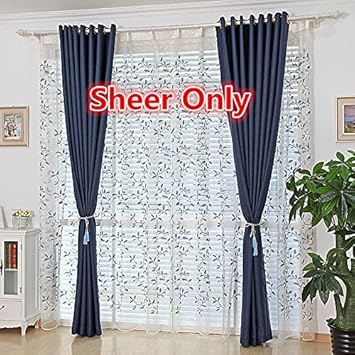 Amazon Com Wpkira Rod Pocket Top Home Decor Fresh Embroidered