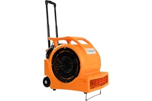 MOUNTO 3-Speed 1Hp 4000 Plus CFM Monster Air Mover Floor Carpet Dryers with Handle Wheelkit (Orange)