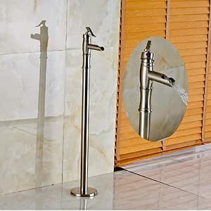 Grifo de bañera para baño independiente, níquel cepillado, grifo