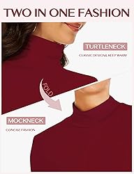 Womens Long Sleeve Turtleneck T-Shirts Mock Neck