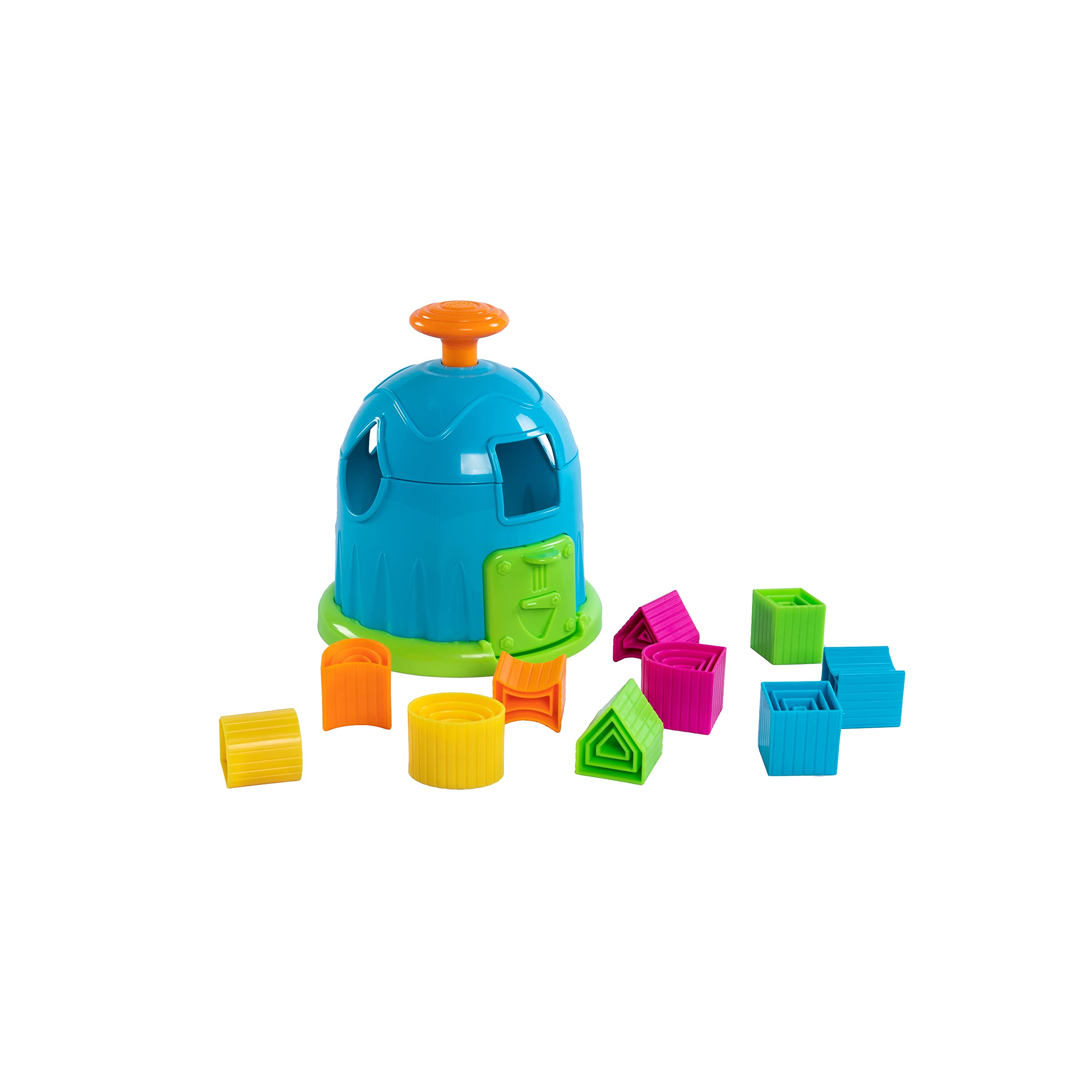 Fat Brain Toys F267 Fat Brain Factory, Kids Preschool, Shape Sorter, Sorting Building Sets, Early Development Toy for Babies Aged 18 Months and Older, Multicoloured