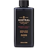 Mistral Bourbon Vanilla Men's Body Wash &amp; Shampoo for Men, 13.5 oz | 2-in-1 Natural Shower Gel, SLS, Paraben &amp; Phthalate Free, Natural Men's Body Wash, Moisturizing Bath Gel, Made in France